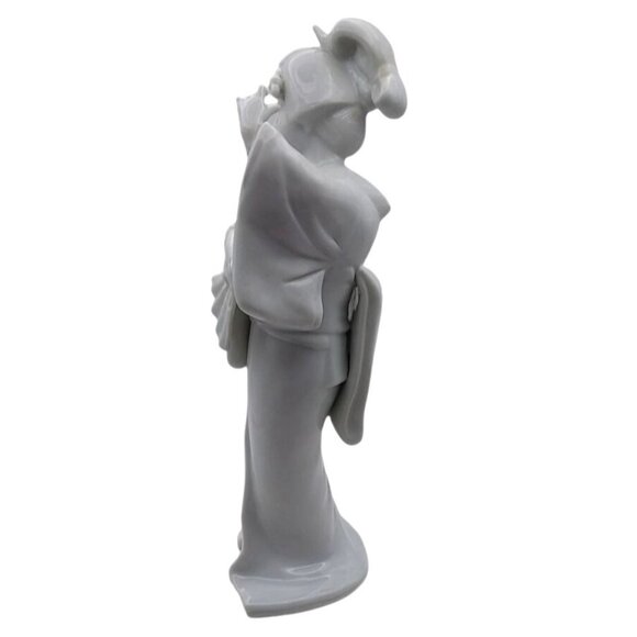 Vintage Porcelain Traditional Geisha Girl w/ Fan Japanese Figurine Blanc de Chen - Picture 4 of 6